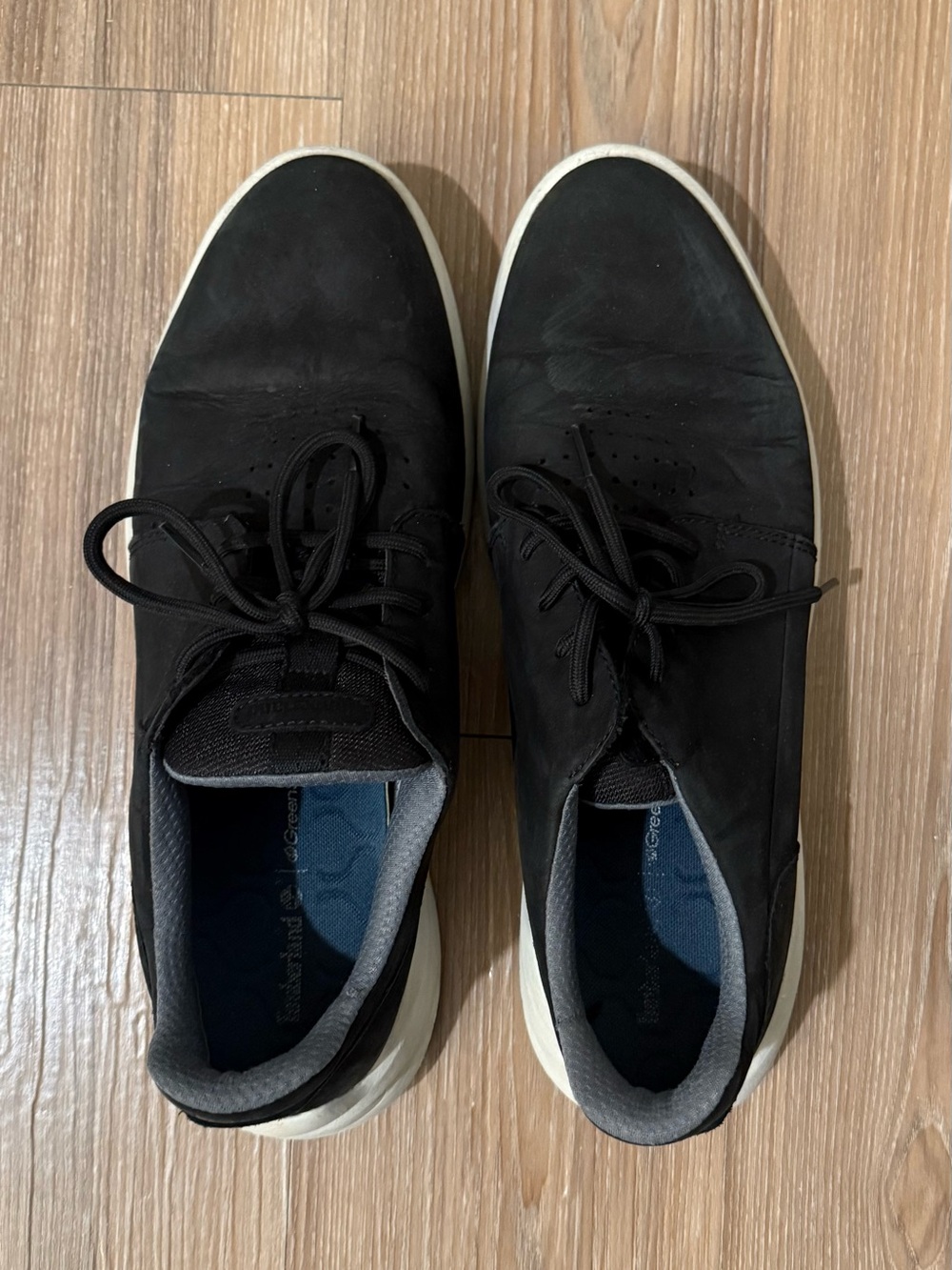 Timberland Black Lace-Up Casual Sneakers with White Soles